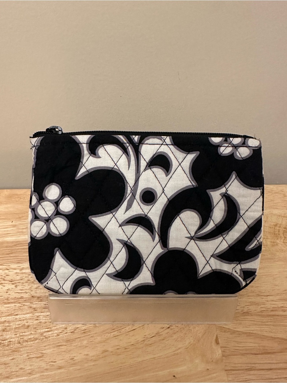 Vera Bradley Black and White Quilted Zip Pouch